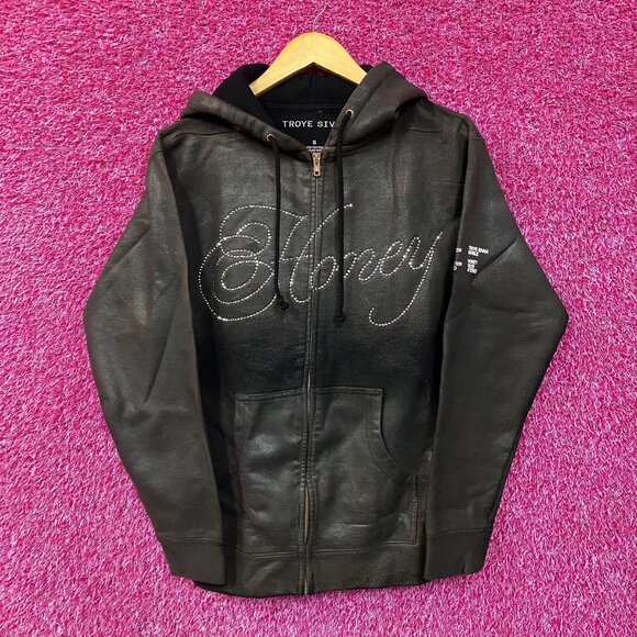 Troye Sivan Honey Rhinestone Spell-Out Pop Zip-Up Hoodie Small - Picture 1 of 4